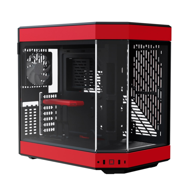 HYTE Y60 DUAL CHAMBER ATX CASE - RED WITH 3X FANS