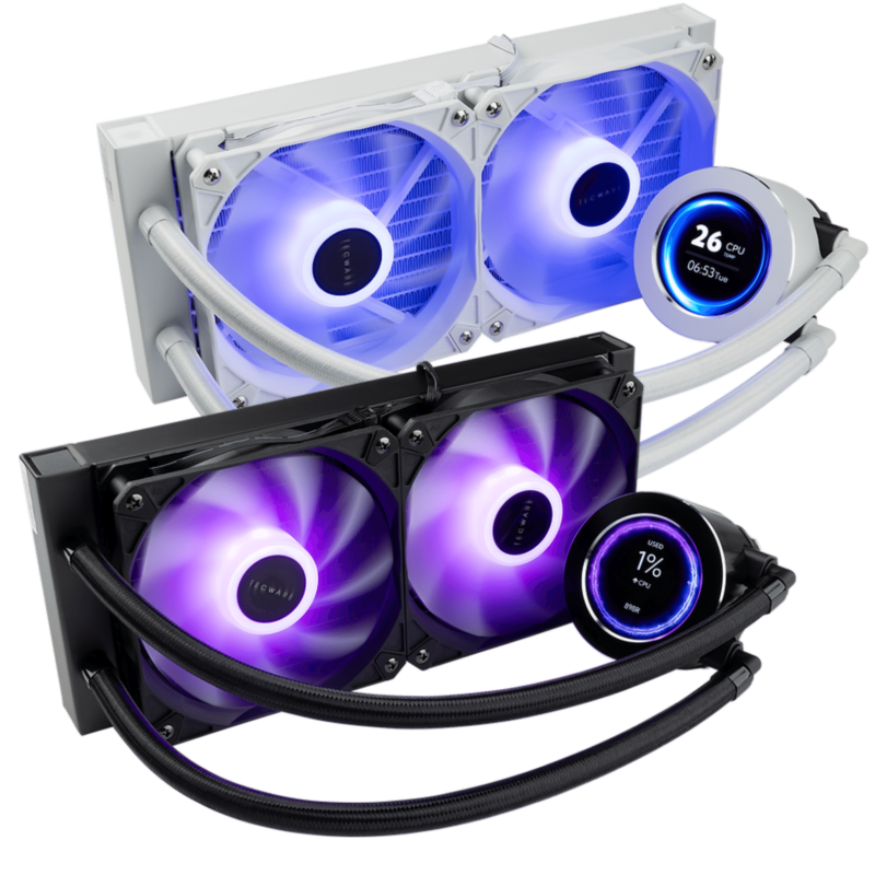 Tecware Eclipse 240 LCD Screen Liquid Cooler - White/Black